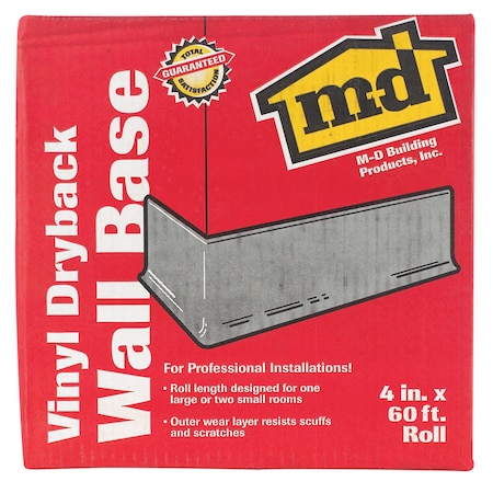 M-D Building Products M-D Building Products 4 in. H X 0.08 in. W X 60 ft. L Prefinished Black Vinyl Wall Base 73896